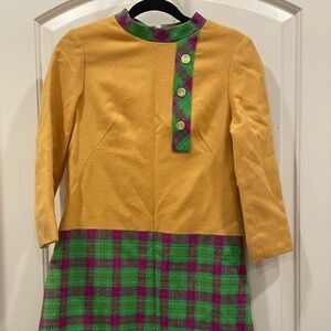 Vintage - yellow and plaid dress